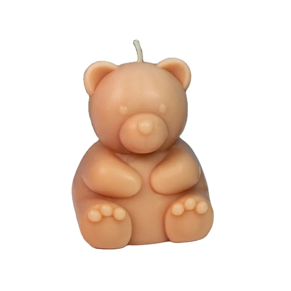 Velas aromáticas de diseño animal de lujo hechas a mano creativas Cute Velas perfumadas de oso marrón