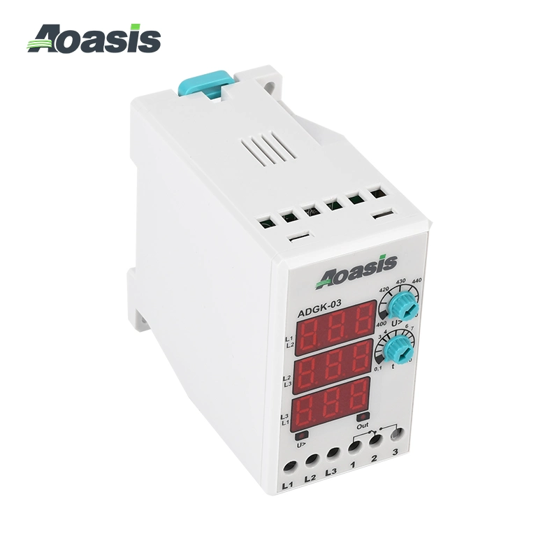 Aoasis Adgk-03 LED de protección de motor de pantalla digital relé 380V 3 Relé de control de fase