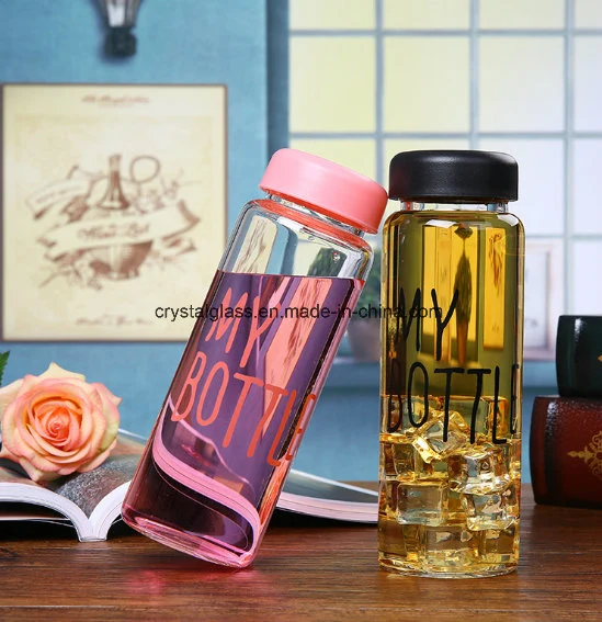 Hot Sale Promotion Gifts "My Bottle" Style Water Glass Bottle Outdoor Glassware 450ml