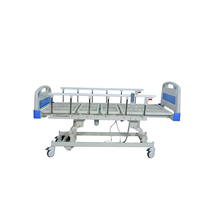 Manual Cheap Five Funtion Net Surface 4 Stainless Steel Crank Hospital Bed Medical Bed for ICU