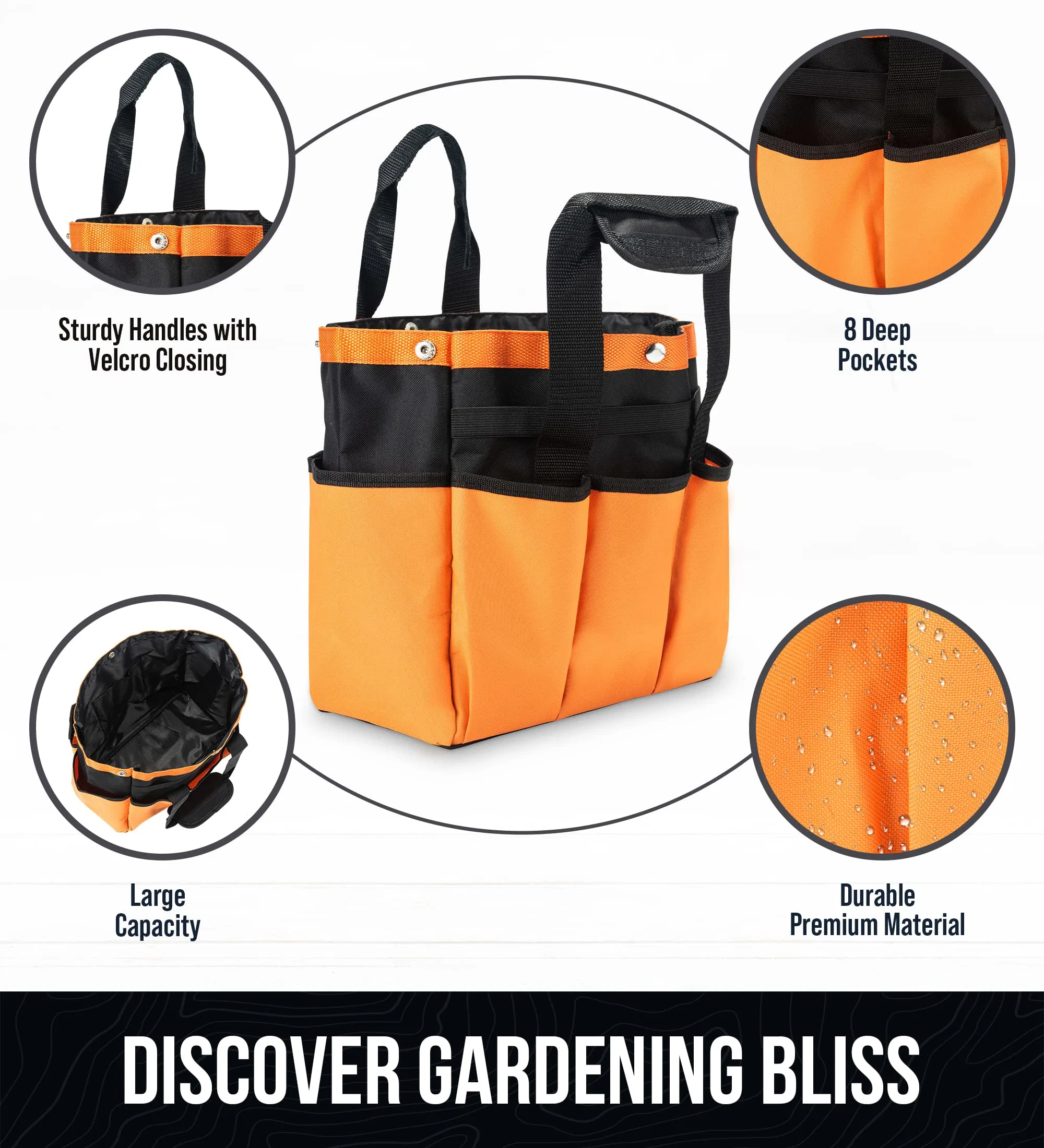 Hot Sale 8 Pockets Gardening Tote Indoor and Outdoor Gardening Tool