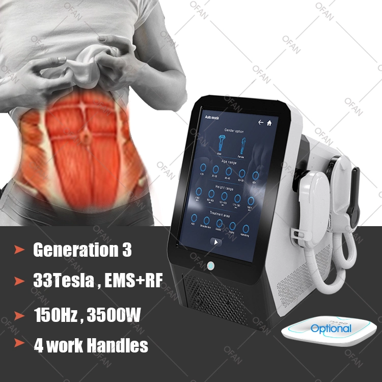 Ofan 33 Tesla Slim Estimulador Muscular Escultor Corporal Emagrecimento Perda de Peso Máquina EMT RF EMS com RF.