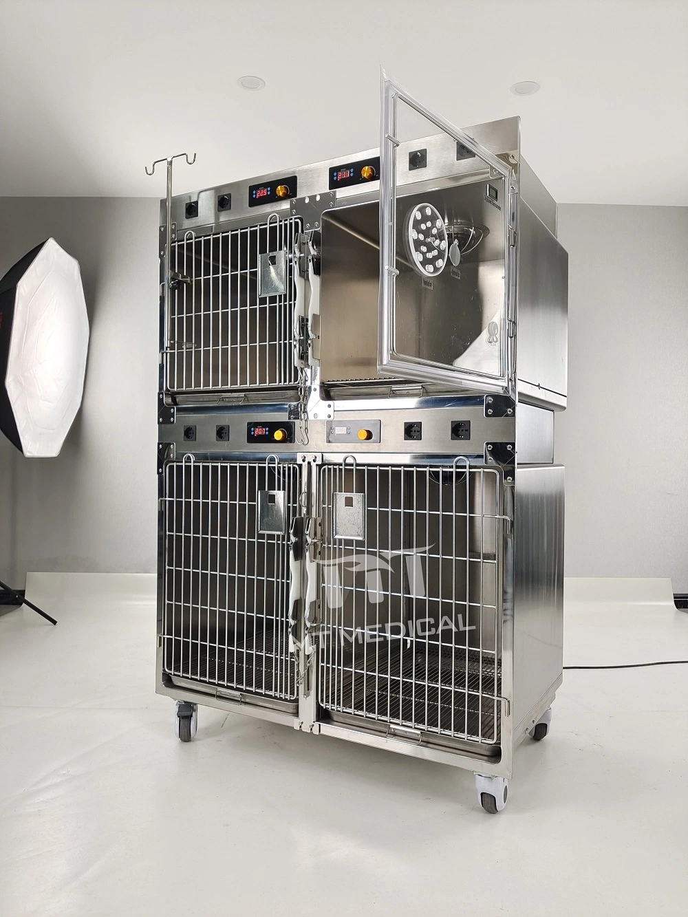 Hot Sales Veterinary Hospital Clinic Stainless Steel Oxygen Chamber Animal Dog Cat Cages