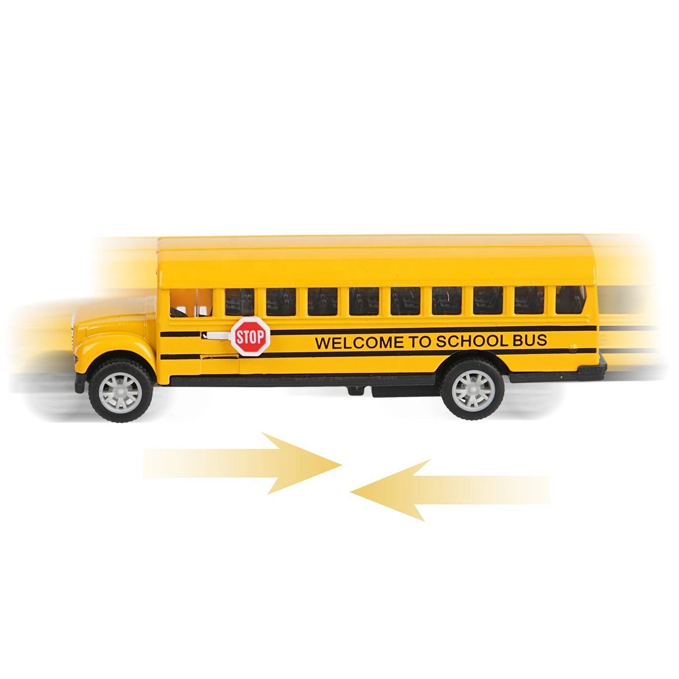 Schulbus Spielzeug für Kleinkinder, die Cast Pull Back Autos Yellow Bus Play Fahrzeuge mit Pull Back Mechanismus und Türen öffnen