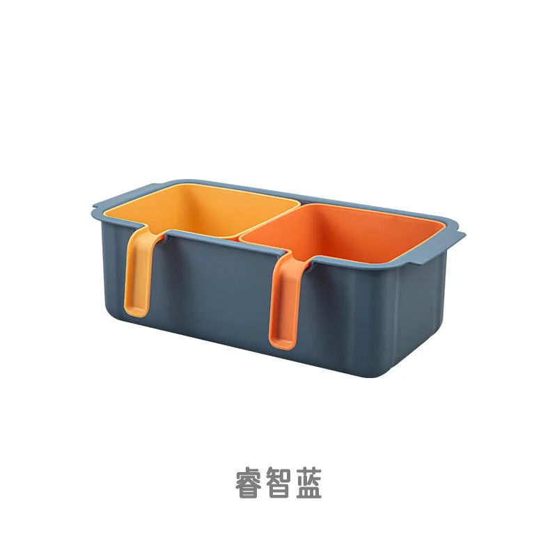 Double-Layer Drain Basket Fruit Vegetable Multi-Purpose 2 Grids Plastic Basket