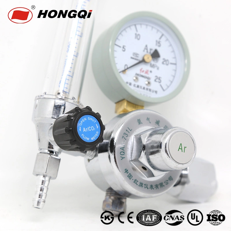 Hongqi bouteille de gaz argon CO2 Soudeur Régulateur de soudage Twin jauges C02 phase unique Réducteur de pression