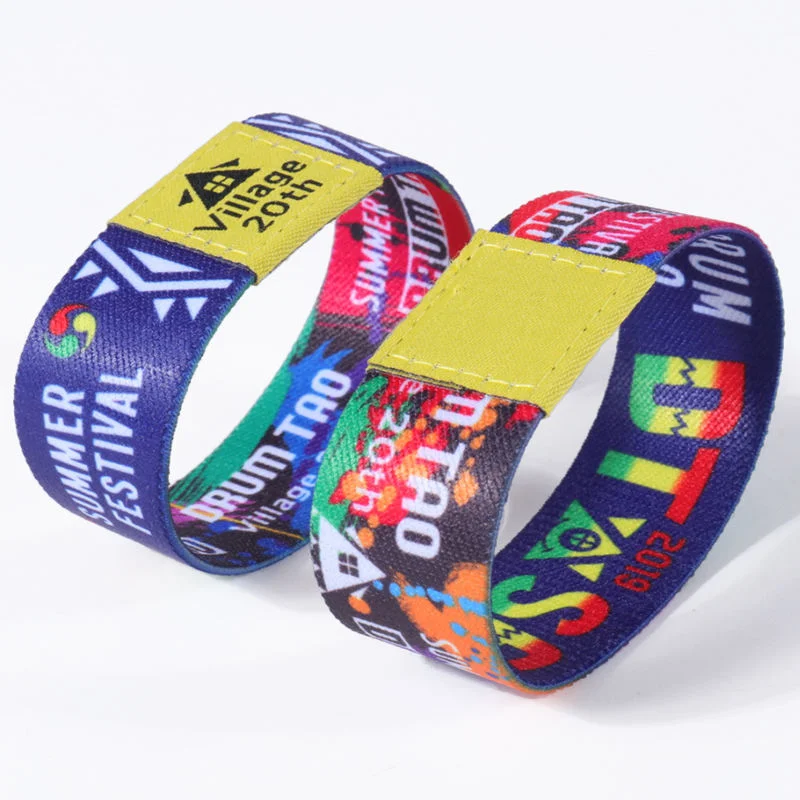 Custom Polyester Halloween RFID Elastic Wrist Band Festival Bracelets Elastic Wristbands