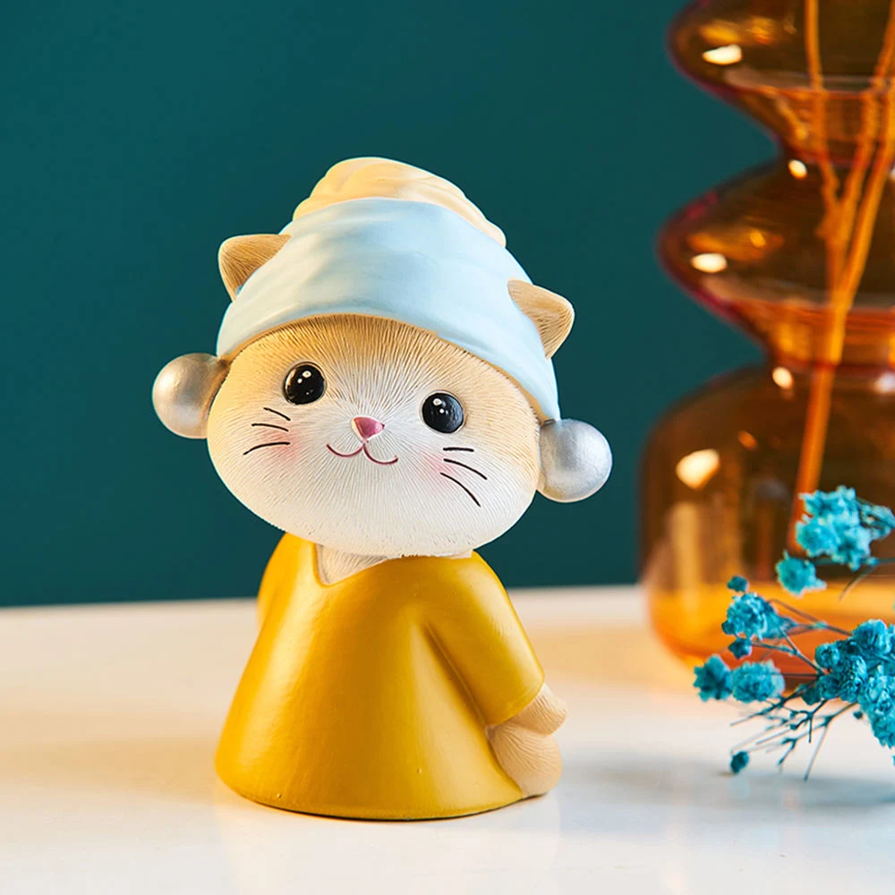 Cute Cartoon Kitten Ornaments Nordic Home Decoration Desk Creative Art Accessories