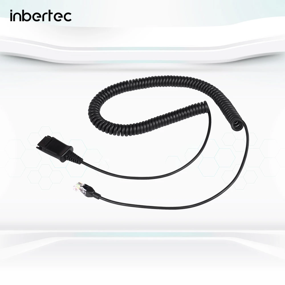 Compatible Qd Cable Headset Flat Wire Connector Connects to Desk Phone