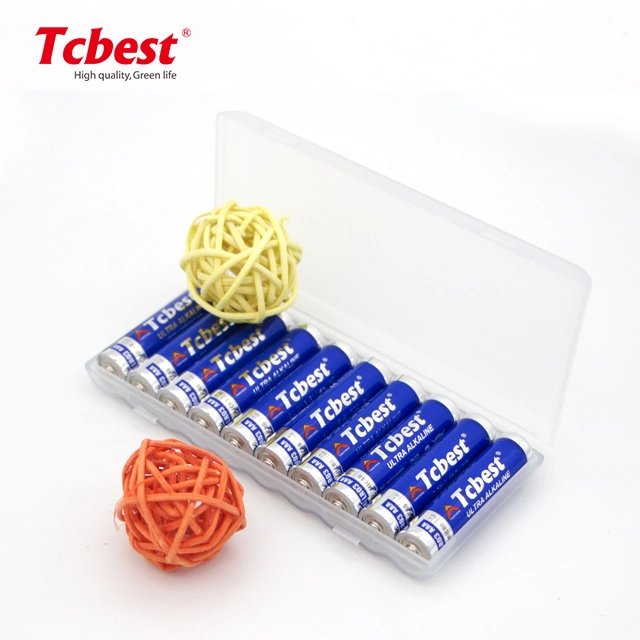 Long Shelf Life Primary Dry Cell Plastic Box 10PCS Packaging 1.5V AAA Lr03 Am4 AA Lr6 Alkaline Battery for MP3 and Toys for Wireless