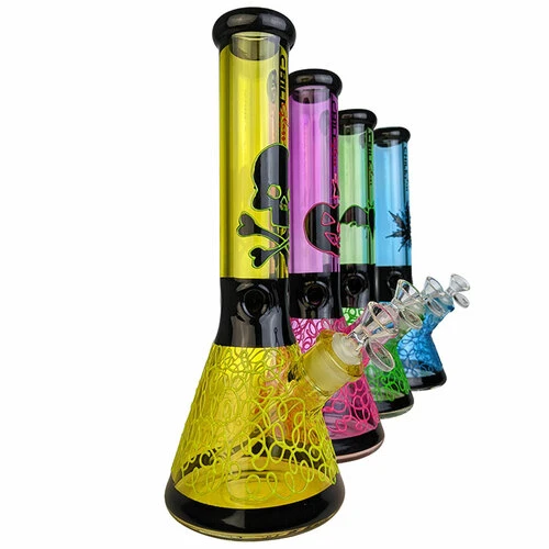 Vidrio ahumado tubo de 14" resplandor en la oscuridad Outerwork Espaguetis Shisha