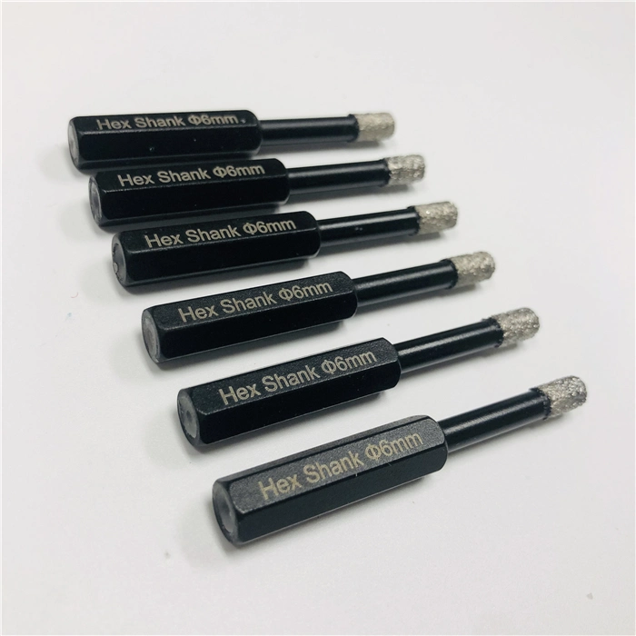 6mm Hex Shank Vacuum Brazed Diamond Core Drill Bits for Tile Ceramic