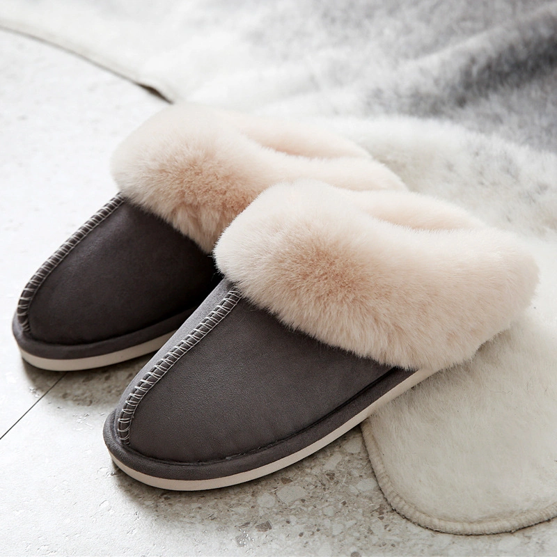 Wholesale Custom Warm Plush Furry Home Slippers Indoor Lovers Couple Youth Cotton Women Home Slippers Shoes