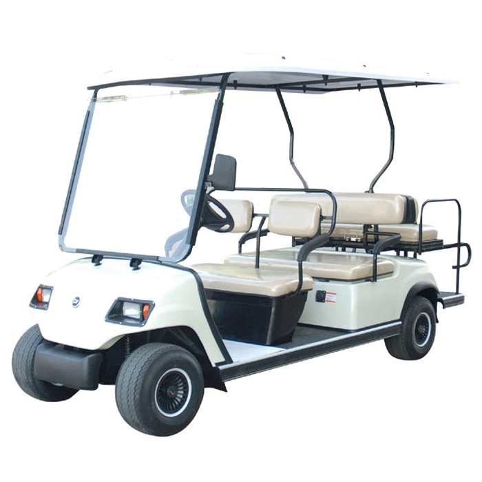 Promotional Good Quality Comfortable Leather Seat Six Passengers Electric Golf Cart (LT-A4+2)