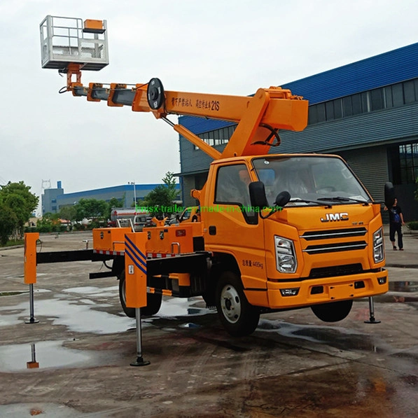 Dongfeng Jmc Sinotruk HOWO Cherry Pickup Overhead Working Lifter High-Altitude Working Platform High Platform Work Aerial Hydraulic Lifting Truck with Bucket