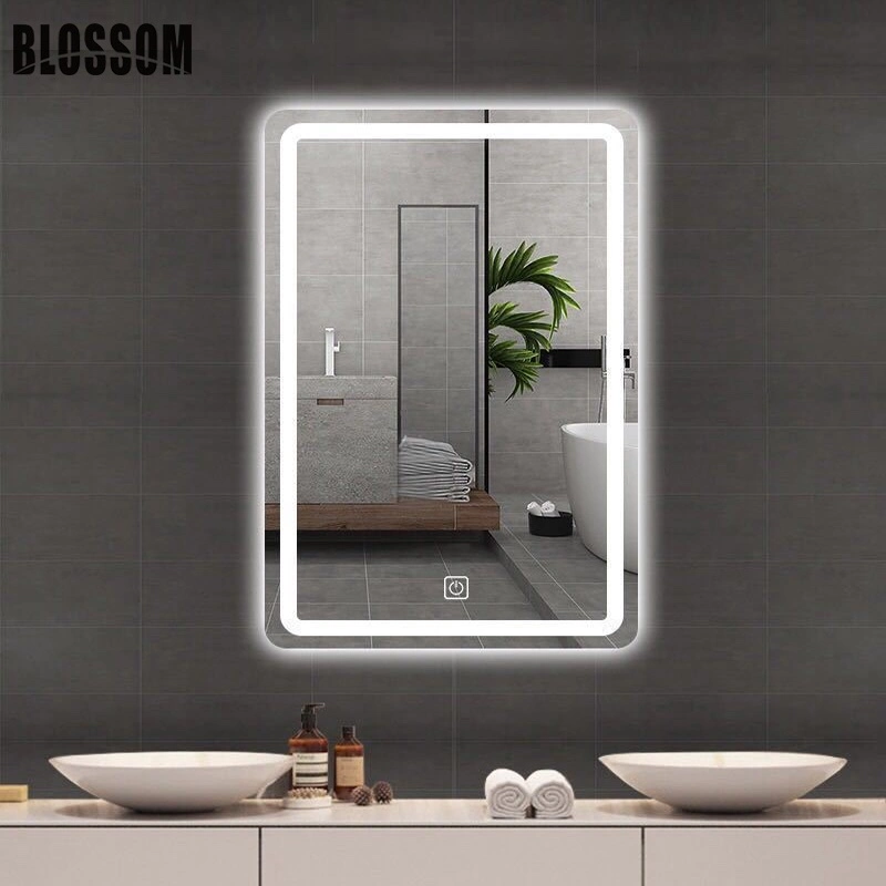 Bathroom Vanity Furniture LED Mirror Smart Glass with Yellow Light