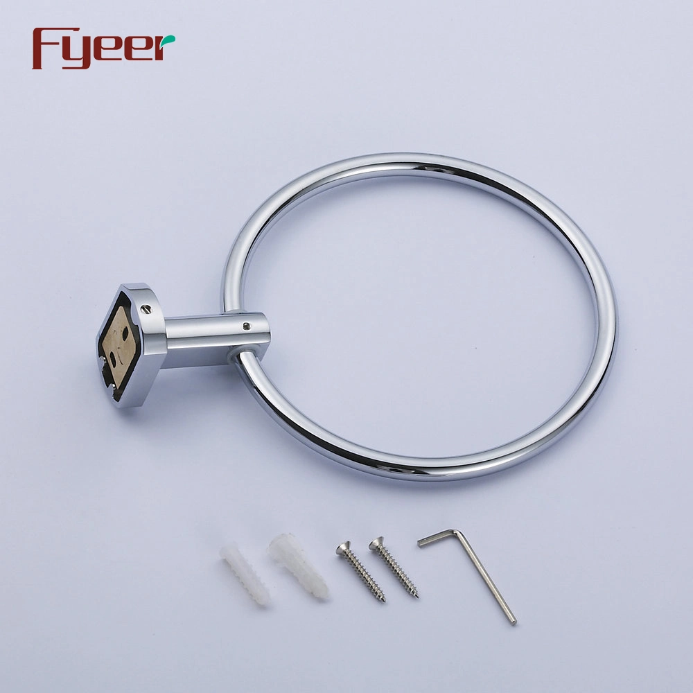 Fyeer Solid Brass Chrome Plated Towel Ring