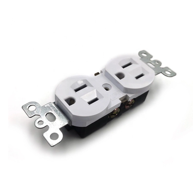 American AC Power Electric 6 Pin Double Duplex Receptacle Outlet Wall Socket
