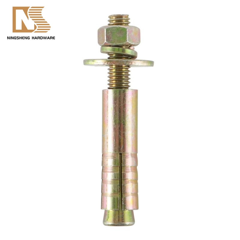 Construction Hardware Carbon Steel Yellow Zinc Plated Sleeve Expansion Anchor Bolt