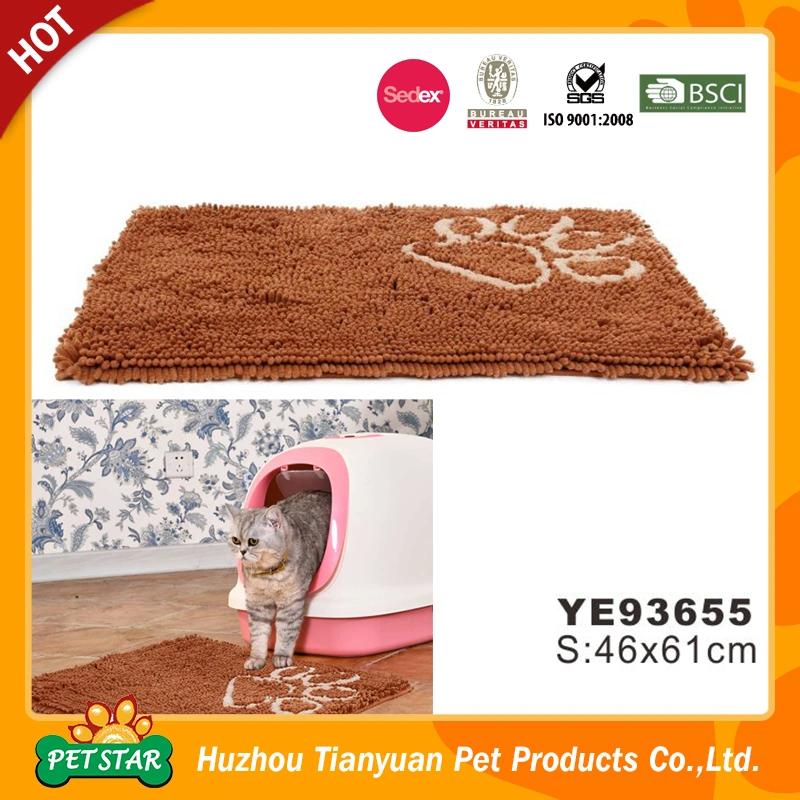 Ye93654 Super Absorbent Pet Dog Cat Mat with Paw or Bone Pattern