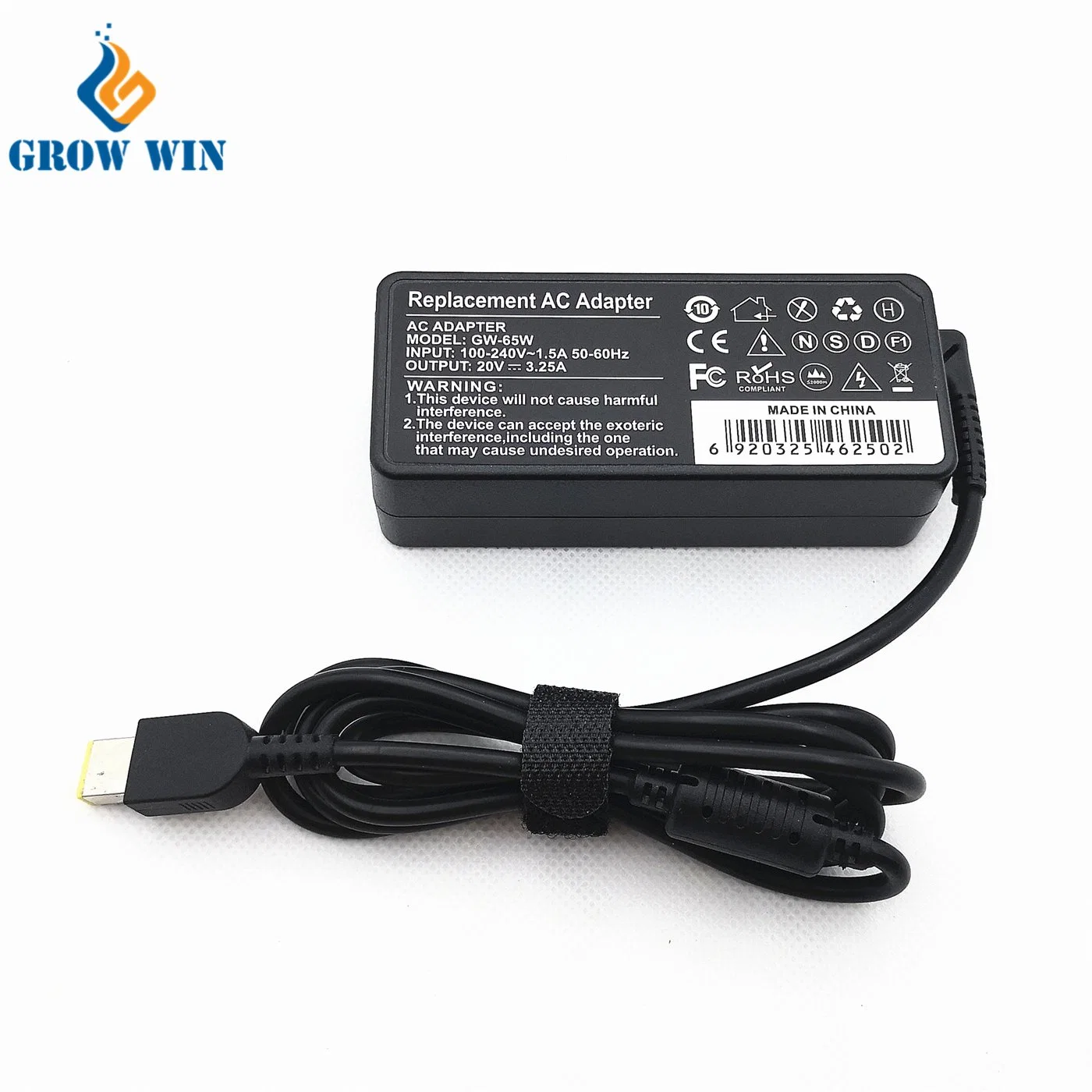 65W 20V 3.25A USB Tip Laptop Power Adapter for Lenovo Battery Charger