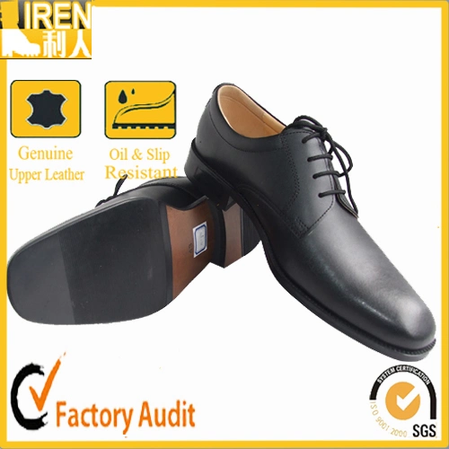 Zapatos de piel genuina negros para hombre estilo policía militar Zapatos de oficina