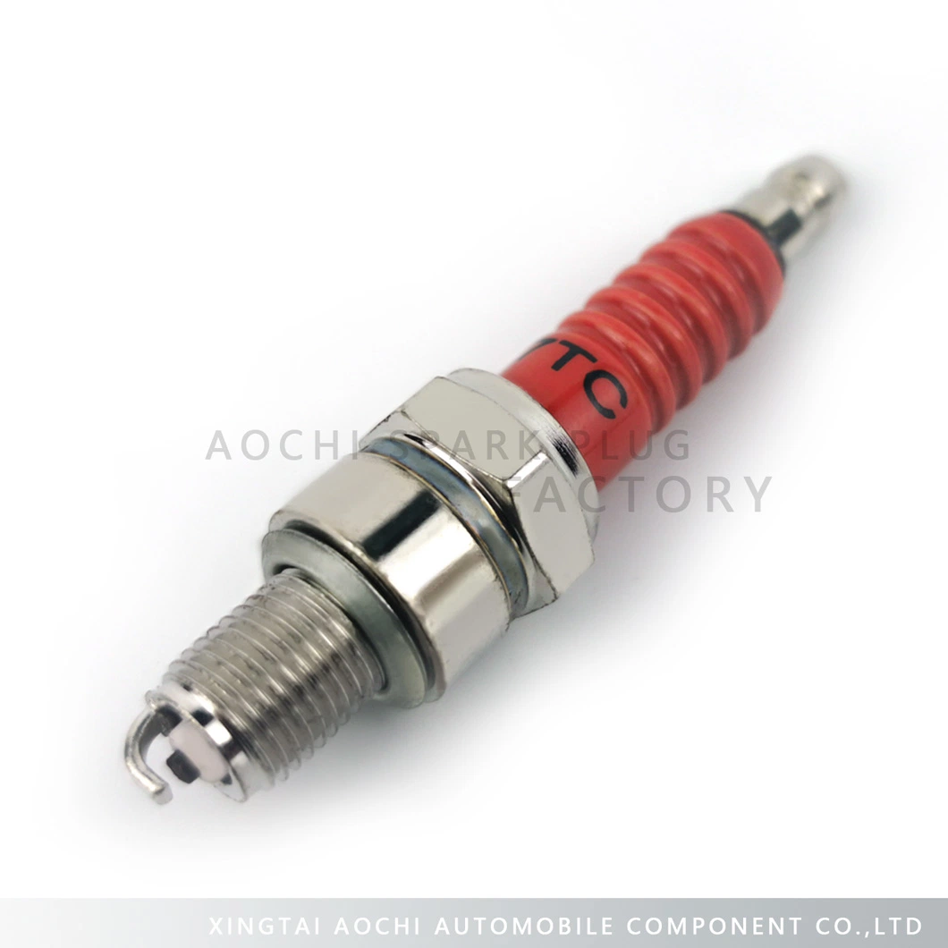 Cheap Red Bright Nickel Factory Motorcycle Spare Parts Spark Plug (A7TC)