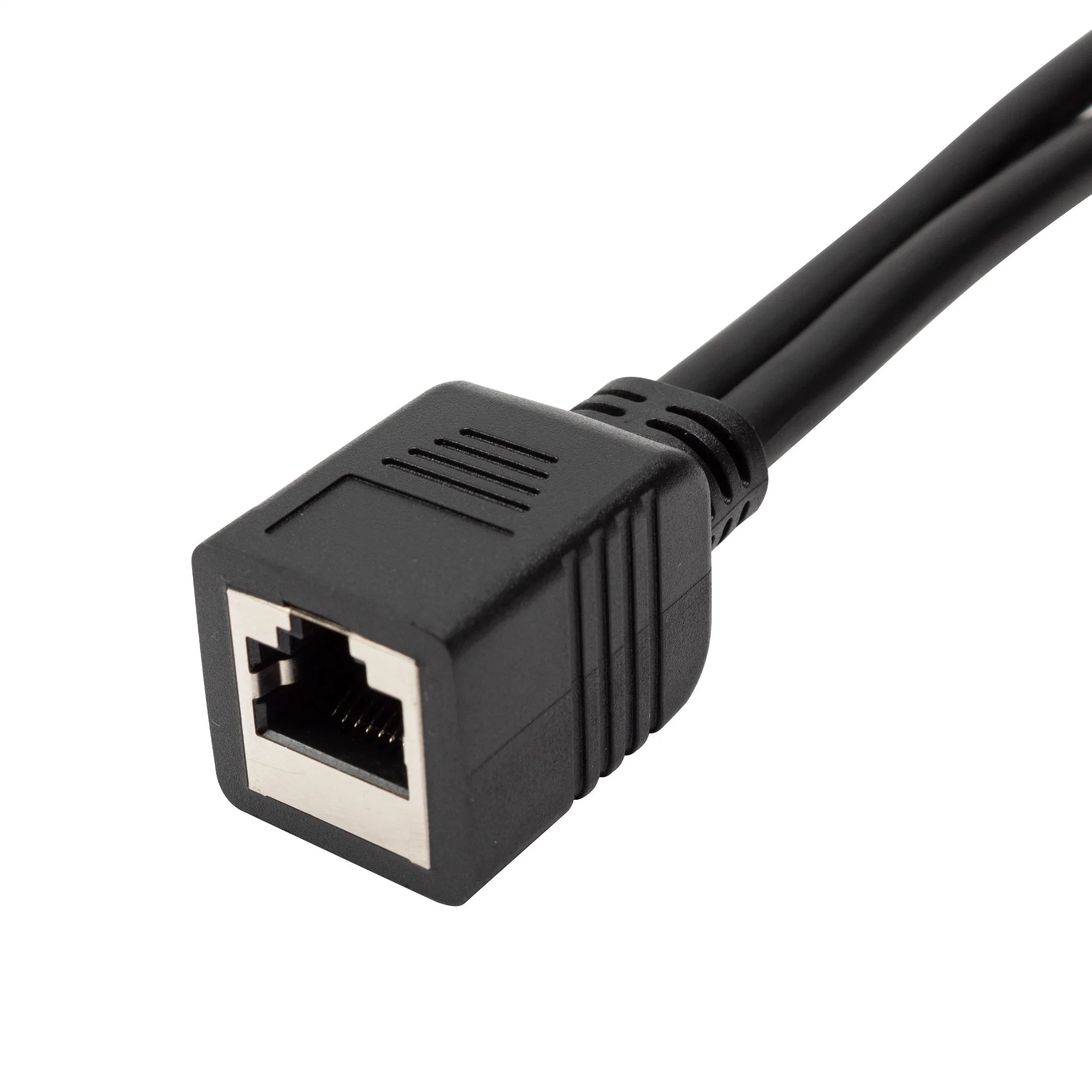 Kundenspezifischer Fabrikpreis Aluminium montiert Dual 3,5mm TRS Stereo Male Zu Ethernet RJ45-Audiokabel für Aaxia Equipmnet