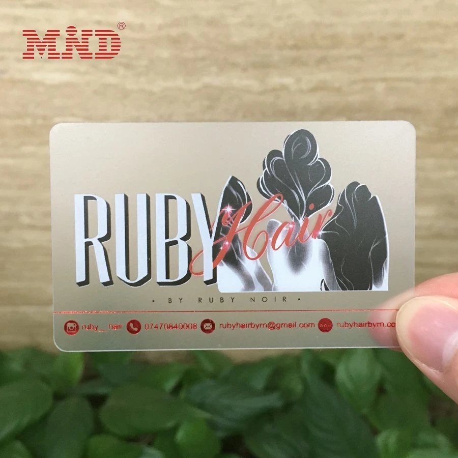 Plastic Transparent PVC Business Cards Blank Card Available