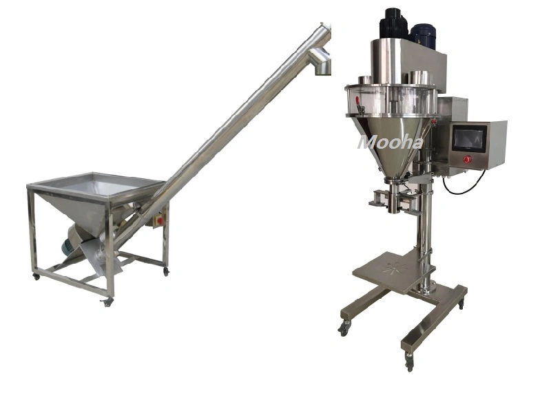 1-10kg máquina de llenado de sinfín de alta exactitud semiautomática/proteína de peso neto Máquina de embalaje de llenado de polvo de la nutrición de la especia