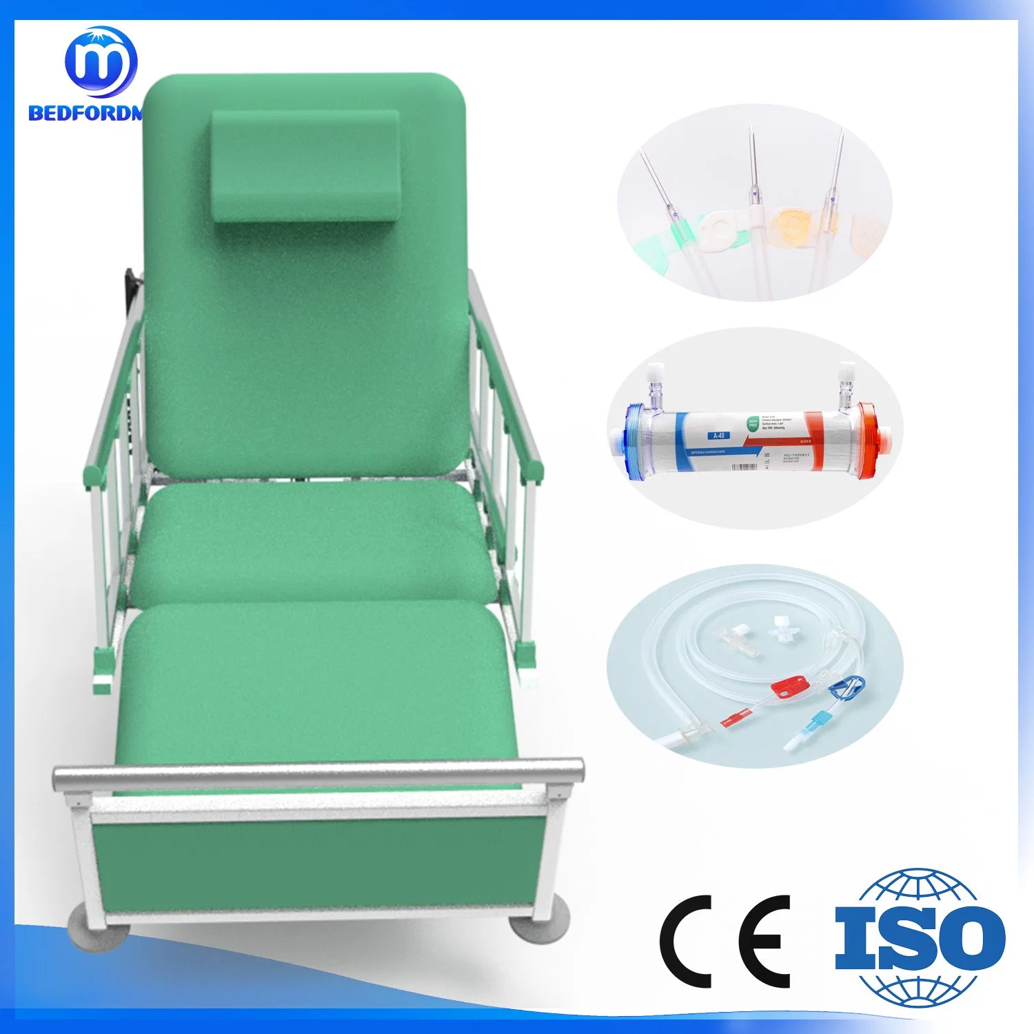 Chaise de dialyse électrique médicale lit de don de sang d'hémodialyse avec élevé Qualité Me380