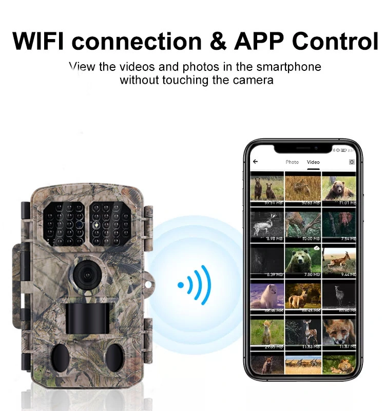 Waterproof IP65 Clear Vision WiFi Trail Camera Game Camera Support GPS with Bluetooth