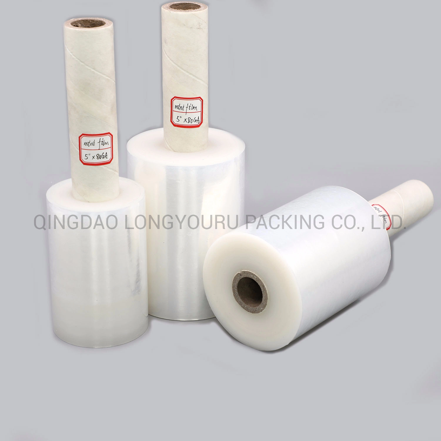 12.5cm 80gauge LLDPE Industrial Shrink Mini Wrapping Film with Handle