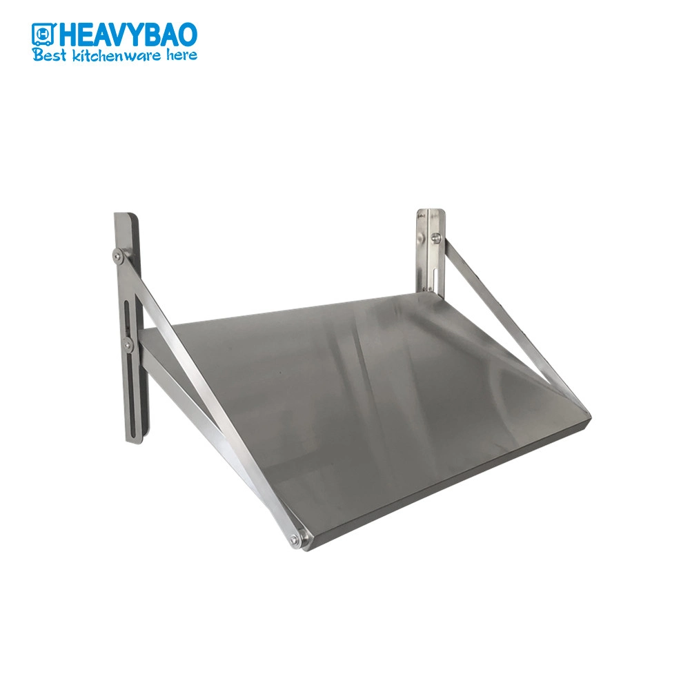 Heavybao Stainless Steel Folding Wall Hanging Board Shelf Storage Display Rack for Kitchen