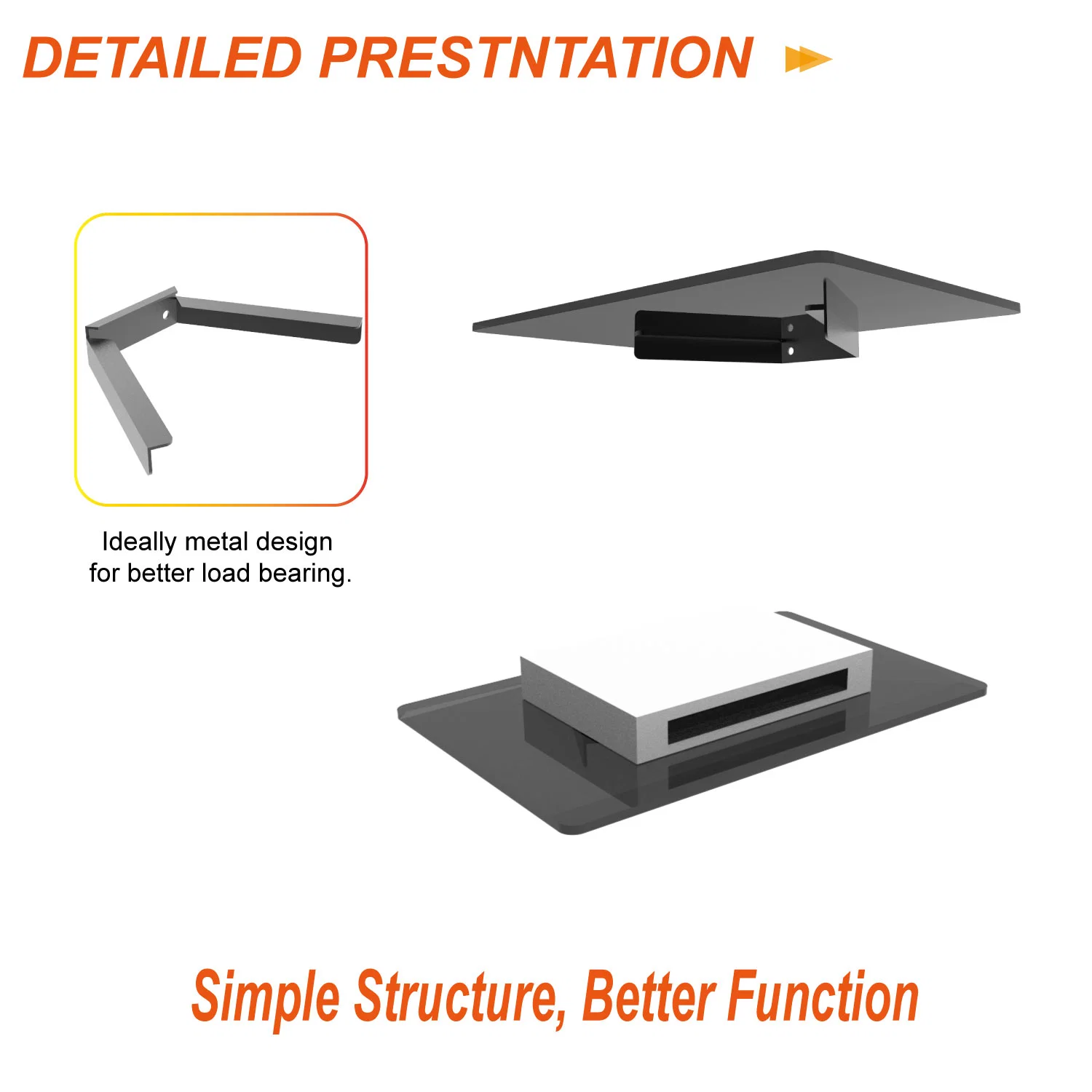 Suministro de vidrio templado profesional negro Set Top Box estante de montaje en pared Soporte