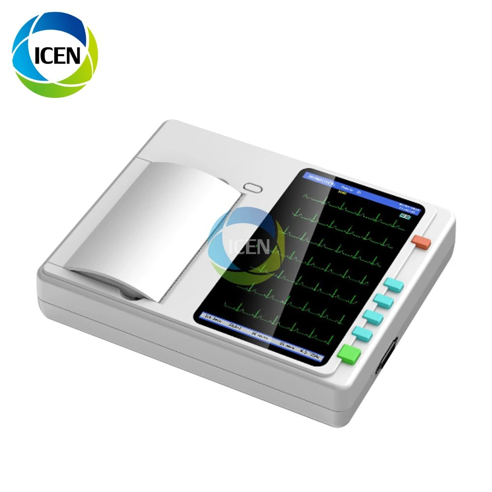 in-601 Cheap Monitor Electrocardiograma 12 Lead 6 Channel Portable ECG EKG Machine