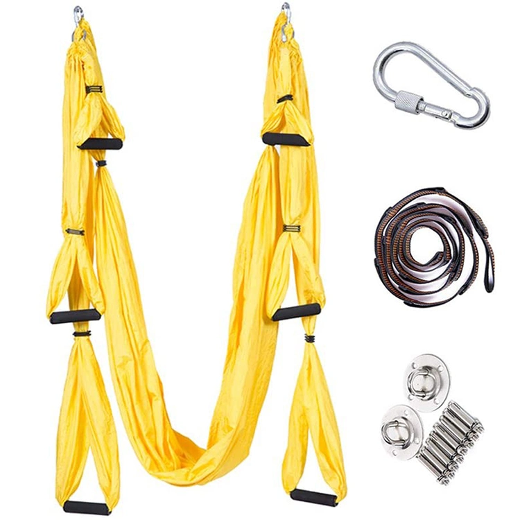 New OEM Private Label Manufacturing Aerial Yoga Swing with Ceiling Mounting Kit Daisy Chain