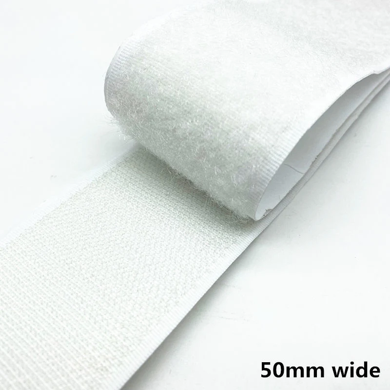 100% Polyester White and Black Hook & Loop Tape