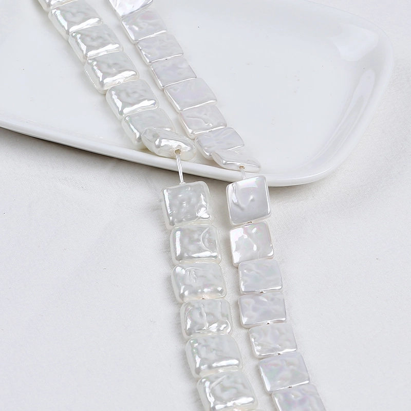 White Natural Mother of Pearl Square Shape Shell Beads Jewelry Inlay Accessories