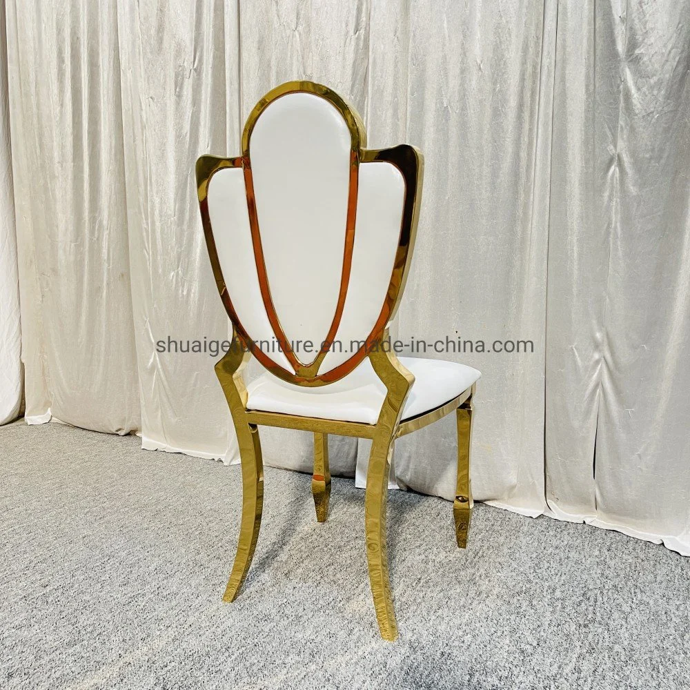 Gold Edelstahl Bankett Dining Chair Sets für Hochzeitsveranstaltungen