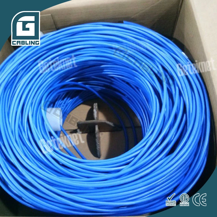 كبل توصيل كمبيوتر UTP LAN Cat5e CAT6 CAT6A رباعي مزدوج مجدول كبل شبكة CAT6 Ethernet للبيانات الداخلية من الأسلاك النحاسية الصلبة