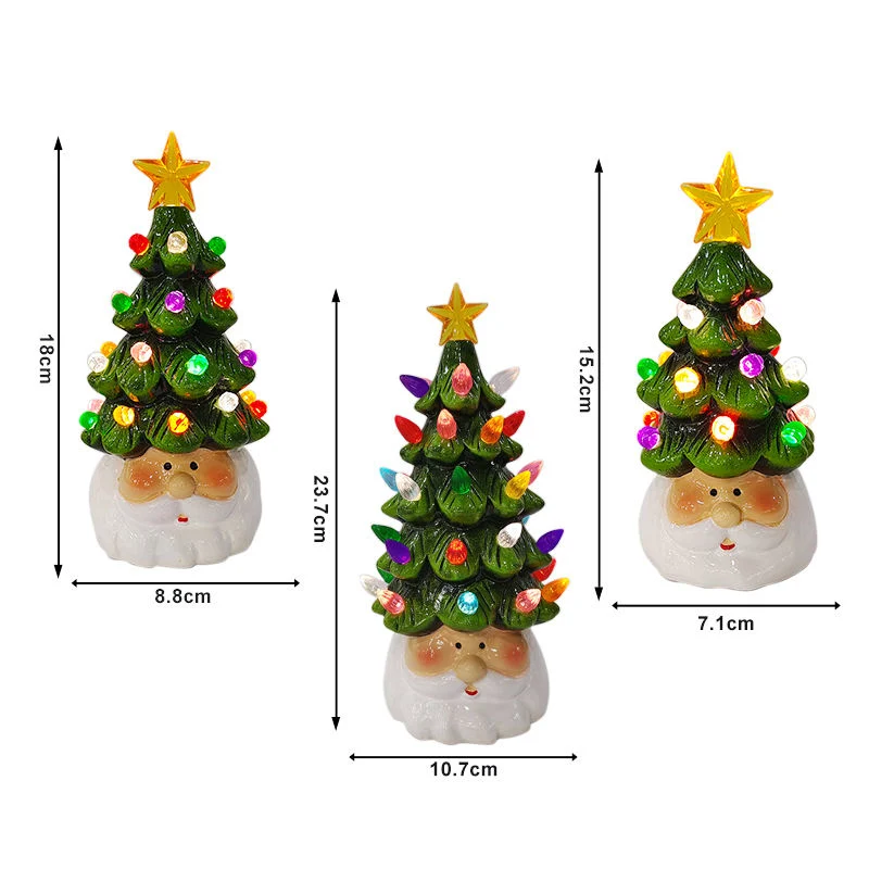 Ceramic Christmas Tree Christmas Ornement with Light Home Decorations Table Top Decoration