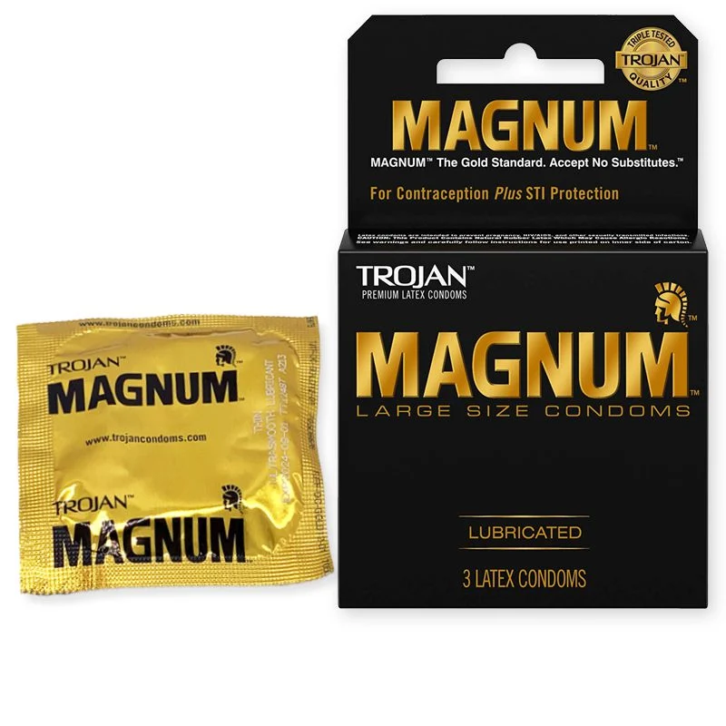 Trojan Magnum Best Condom Wholesale/Supplierr Sex Toy for Man Large Size Lubricated 3 Latex Condoms for Contraception Plus Sti Protection (3pic pre box)