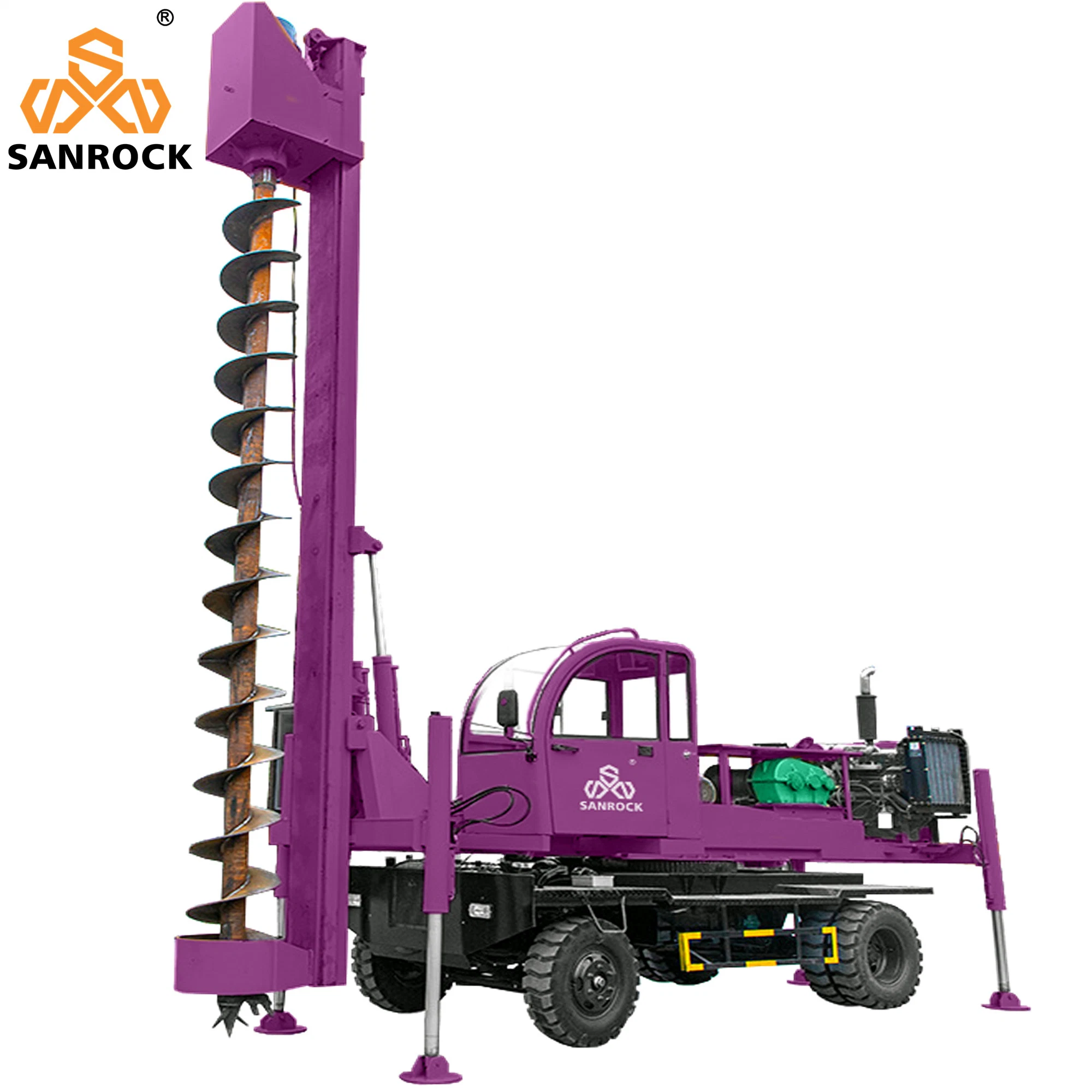 Pile Driver Machine Borehole 6m Depth Hydraulic Screw Rotary Pile Driving Equipment