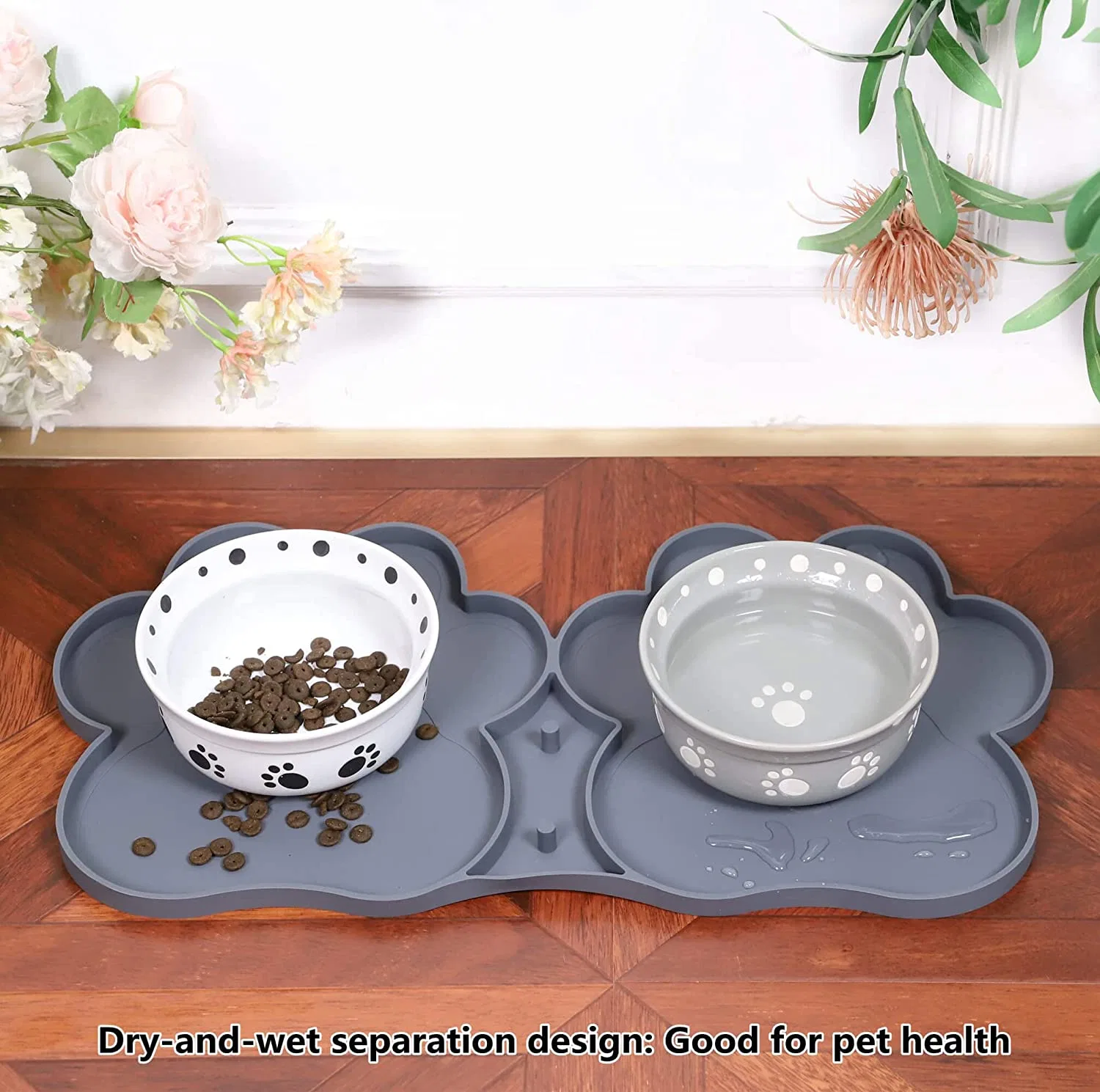 Dog Food Mat Silicone Dog Bowl Mats for Food and Water Floors Waterproof Large Medium Small Dog Placemat Non Slip Cat Pet Feeding Mat