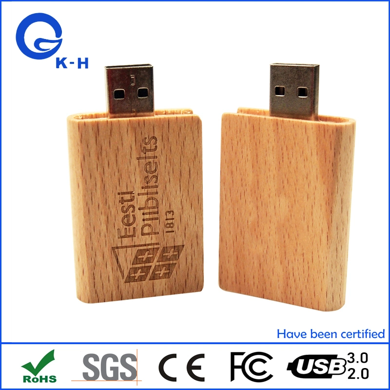 Book Shape Wooden USB 2.0 Flash Memory Stick