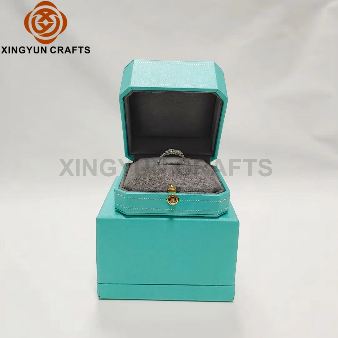 Venta caliente de color azul de Tiffany Luxury Diamond Ring Box caja colgante de joyería personalizada bolsa de papel de embalaje vender acciones