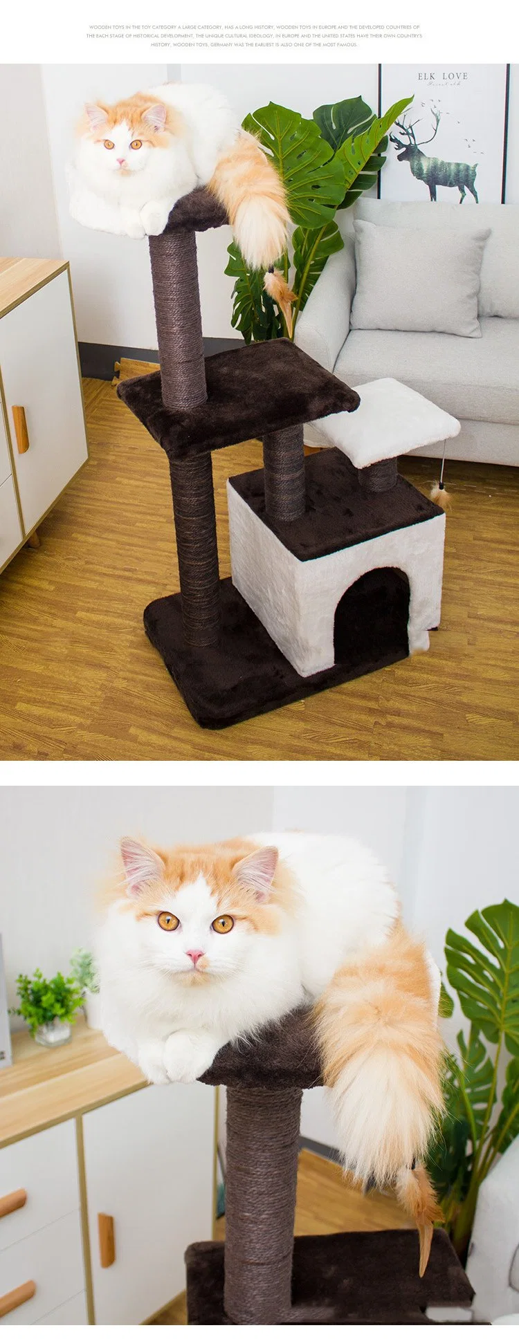 Climbing Frame Cat Scratching Pillar Tree Tower Shelf Nest Grinding Tongtian Pillar