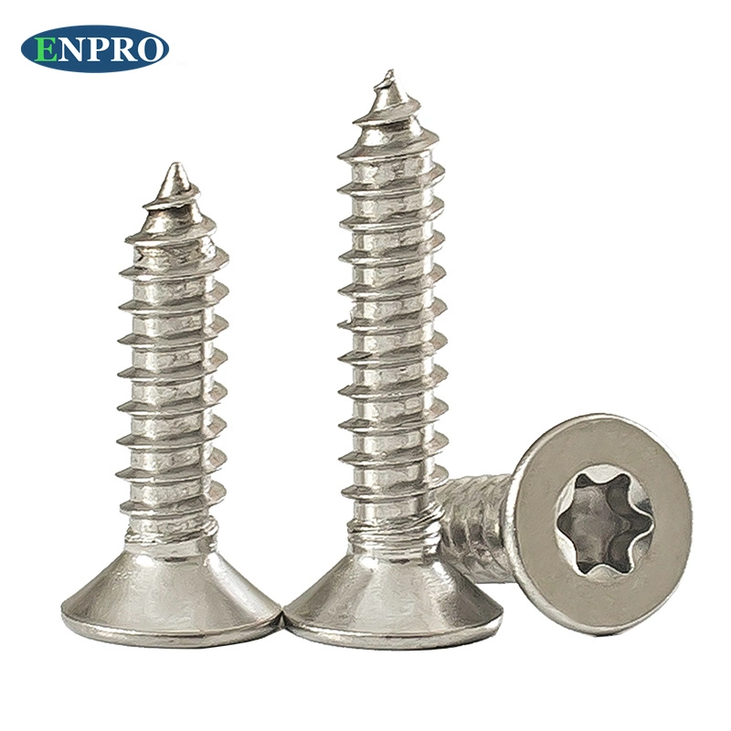 Custom de hierro de acero inoxidable Tornillería de acero galvanizado de Zinc sujetadores autorroscante de muebles de aglomerado de madera plana cabeza Torx Bugle Tornillos Autorroscantes fabricado en China