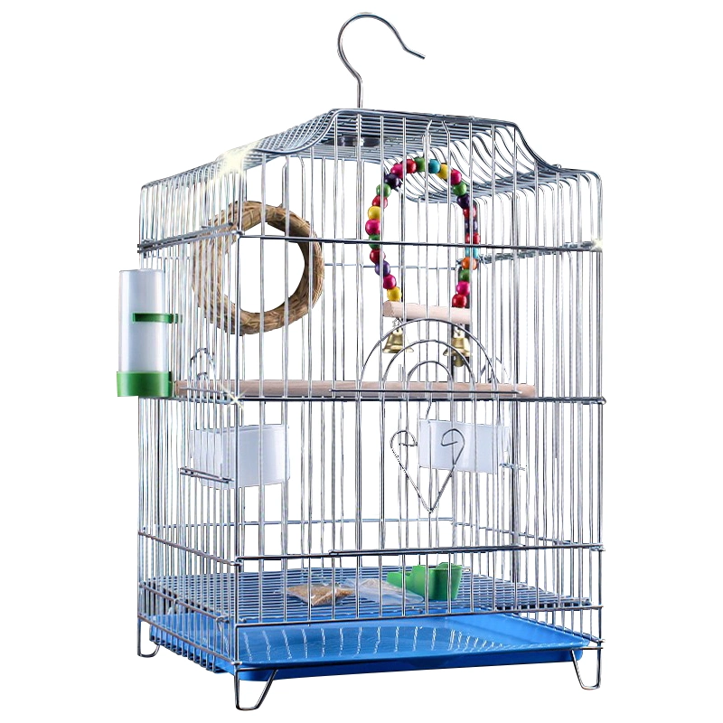 Detachable Electroplating Stainless Steel Super Large Bird Cages with Stand for Parrots Sale